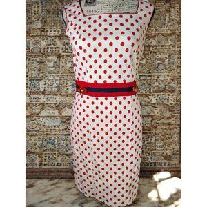 Scofield British Heritage Vintage Dress, Small, XS Red Polka Dot160/84A Nautical